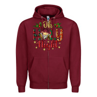 Burgundy oh holy night Zipper Hoodie - BundleAndBundleShop