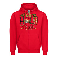 Red oh holy night Zipper Hoodie - BundleAndBundleShop