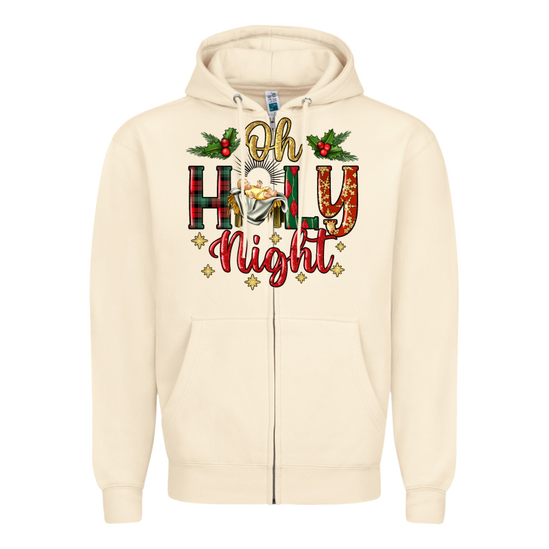 Oh Holy Night Zipper Hoodie by BundleAndBundleShop | Teevron