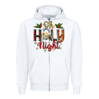 White oh holy night Zipper Hoodie - BundleAndBundleShop