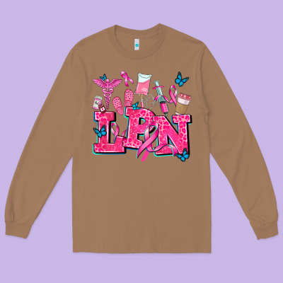 Lpn Cancer  Nurse With Long Sleeve Tee Designed By Adodesignshop