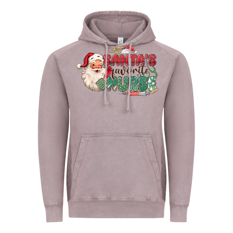 Santa's Favorite Nurse Vintage Hoodie by MaliasSmallBusiness | Teevron