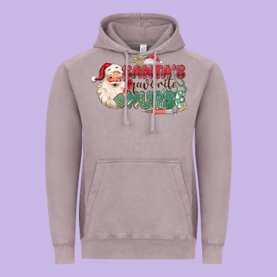 Vintage Hoodie Santa's Favorite Nurse
