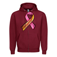 Burgundy breast cancer sport ribbons Zipper Hoodie - AdoDesignShop