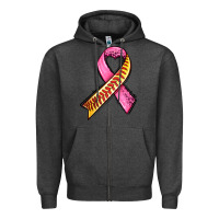 Charcoal Heather breast cancer sport ribbons Zipper Hoodie - AdoDesignShop