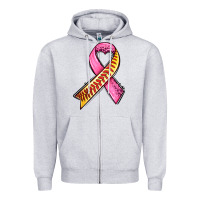 Heather Grey breast cancer sport ribbons Zipper Hoodie - AdoDesignShop
