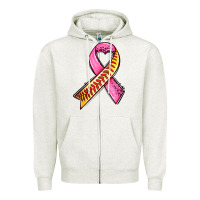 Oatmeal Heather breast cancer sport ribbons Zipper Hoodie - AdoDesignShop