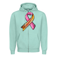 Seafoam breast cancer sport ribbons Zipper Hoodie - AdoDesignShop