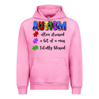 Fuchsia Pink i'm a hot mess always stressed and proudly autism Urban Hoodie - Artiststas