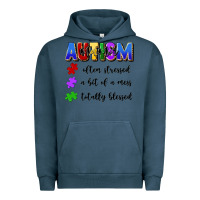 Pigment Midnight Navy i'm a hot mess always stressed and proudly autism Urban Hoodie - Artiststas
