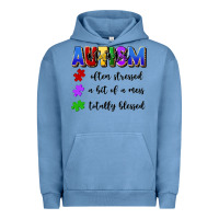 Pigment Pebble Blue i'm a hot mess always stressed and proudly autism Urban Hoodie - Artiststas