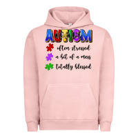 Pigment Salmon i'm a hot mess always stressed and proudly autism Urban Hoodie - Artiststas