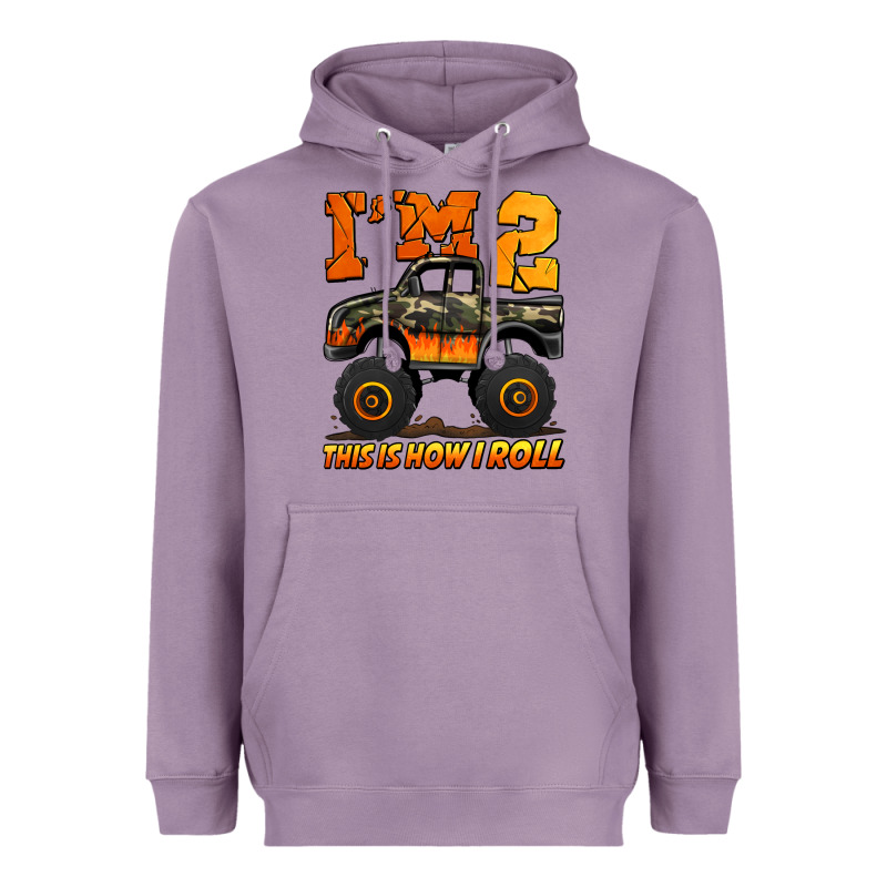 I'm Two This Is How I Roll Monster Truck Birthday Heavyweight Hoodie by Jasminsmagicworld | Teevron