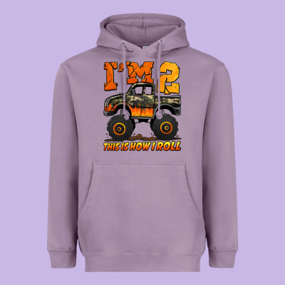 I'm Two This Is How I Roll Monster Truck Birthday Heavyweight Hoodie Designed By Jasminsmagicworld