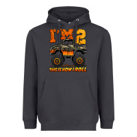 Smoke i'm two this is how i roll monster truck birthday Heavyweight Hoodie - Jasminsmagicworld