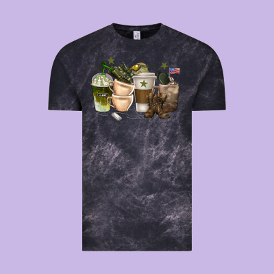 Vintage Tee coffee cups army