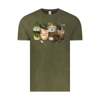 Vintage Olive coffee cups army Vintage Tee - texasbilliewilder