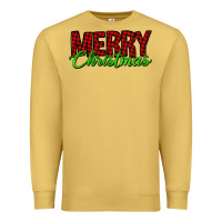 Antique Gold merry christmas tartan Premium Sweatshirt - Jasminsmagicworld