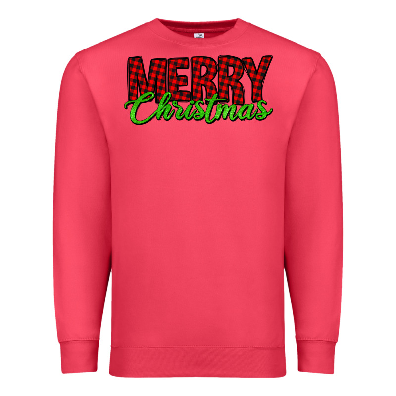 Merry Christmas Tartan Premium Sweatshirt by Jasminsmagicworld | Teevron