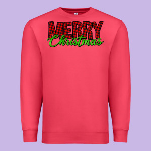 Merry Christmas Tartan Premium Sweatshirt Designed By Jasminsmagicworld