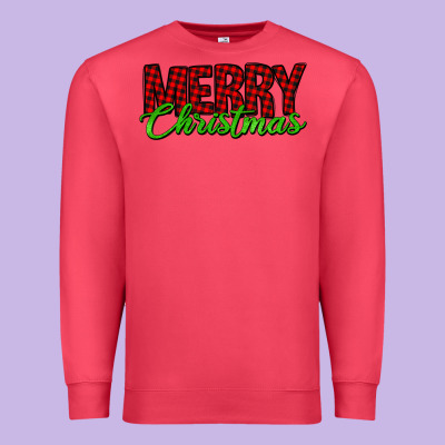 Merry Christmas Tartan Premium Sweatshirt Designed By Jasminsmagicworld