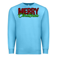Ocean Blue merry christmas tartan Premium Sweatshirt - Jasminsmagicworld