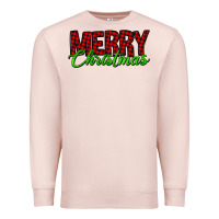 Pale Pink merry christmas tartan Premium Sweatshirt - Jasminsmagicworld