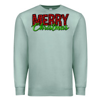 Seafoam merry christmas tartan Premium Sweatshirt - Jasminsmagicworld