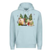 Blue Mist christmas coffee and book Premium Hoodie - MaliasSmallBusiness