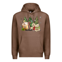 Chestnut christmas coffee and book Premium Hoodie - MaliasSmallBusiness