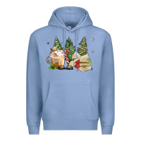 Colony Blue christmas coffee and book Premium Hoodie - MaliasSmallBusiness