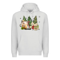 Dove Grey christmas coffee and book Premium Hoodie - MaliasSmallBusiness