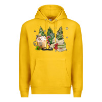 Lemon christmas coffee and book Premium Hoodie - MaliasSmallBusiness
