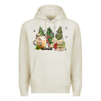 Oatmeal Heather christmas coffee and book Premium Hoodie - MaliasSmallBusiness