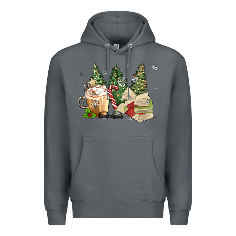 Christmas Coffee And Book Premium Hoodie by MaliasSmallBusiness | Teevron