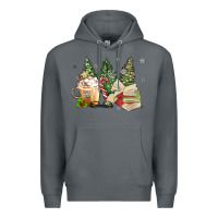 Rock christmas coffee and book Premium Hoodie - MaliasSmallBusiness