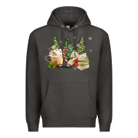 Smoke christmas coffee and book Premium Hoodie - MaliasSmallBusiness