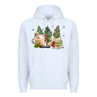 White christmas coffee and book Premium Hoodie - MaliasSmallBusiness