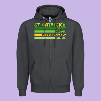 St. Patricks Lucky Clover  Artiststas Zipper Hoodie Designed By Artiststas