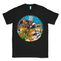 Black Christmas  farm animals Classic Tee - FaDigitalArtStudio
