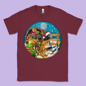 Christmas  Farm Animals Classic Tee Designed By Fadigitalartstudio