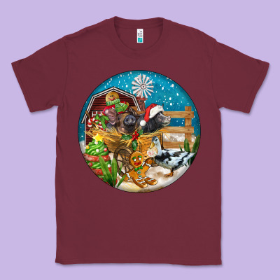 Christmas  Farm Animals Classic Tee Designed By Fadigitalartstudio