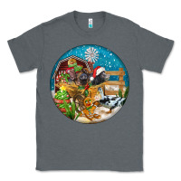 Charcoal Heather Christmas  farm animals Classic Tee - FaDigitalArtStudio
