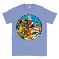 Colony Blue Christmas  farm animals Classic Tee - FaDigitalArtStudio