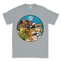 Heather Grey Christmas  farm animals Classic Tee - FaDigitalArtStudio