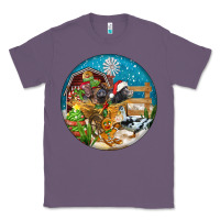 Lavender Christmas  farm animals Classic Tee - FaDigitalArtStudio