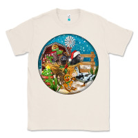 Natural Christmas  farm animals Classic Tee - FaDigitalArtStudio