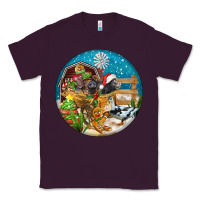 Plum Christmas  farm animals Classic Tee - FaDigitalArtStudio