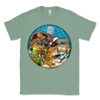 Sage Christmas  farm animals Classic Tee - FaDigitalArtStudio