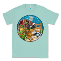 Seafoam Christmas  farm animals Classic Tee - FaDigitalArtStudio